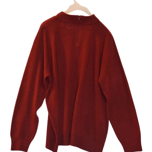 Sara Bentley Knit Soft Acrylic Scarlet Red Long Sleeve Sweater XL - Picture 7 of 11